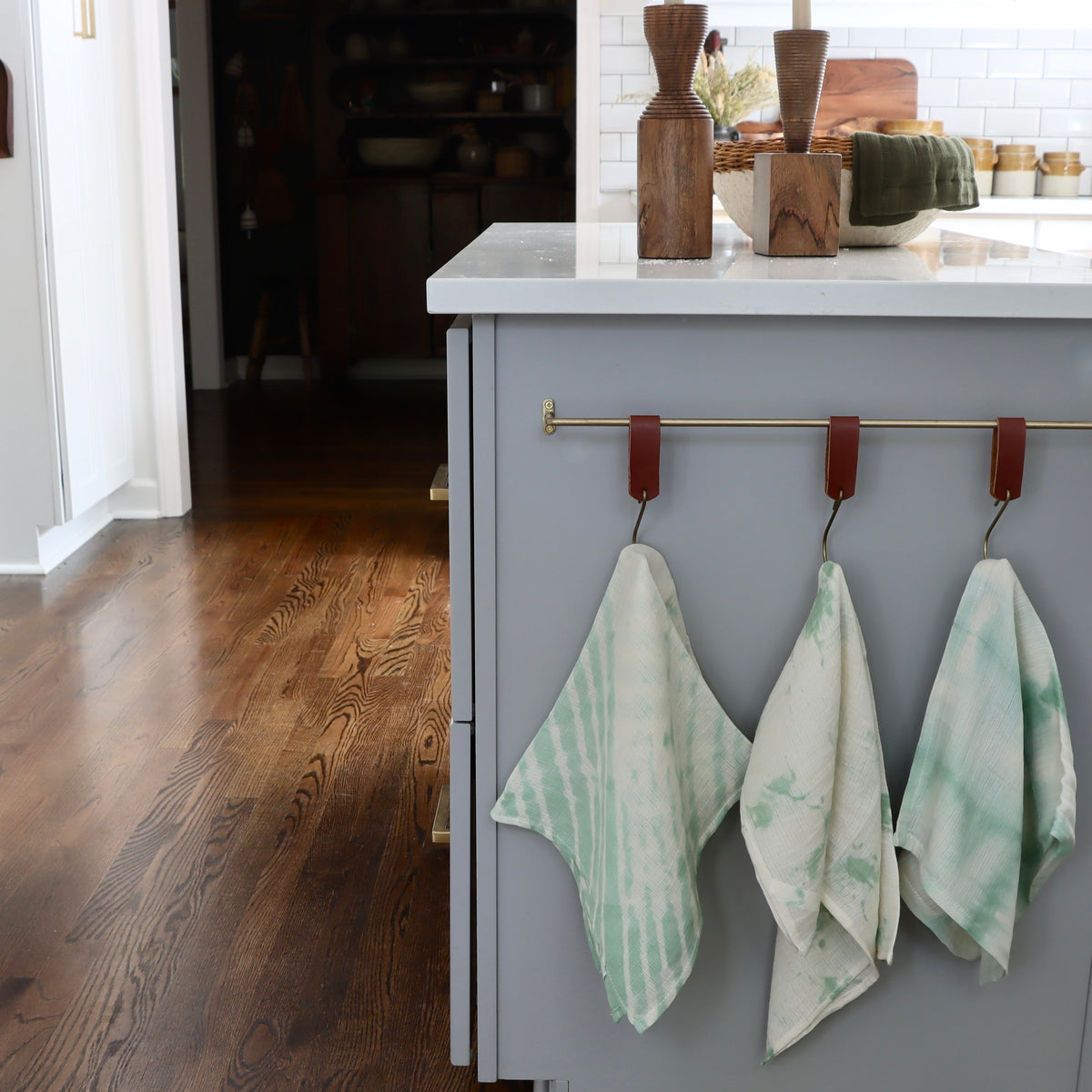 Seafoam Hand-Dyed Tea Towels - Set of 3 - Holistic Habitat 