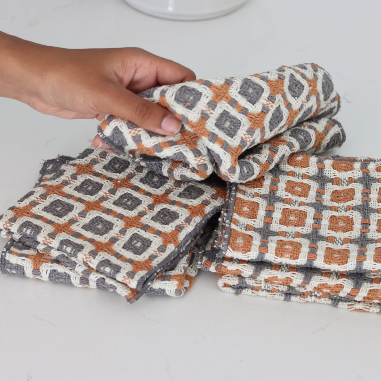 Cotton Dobby Dish Cloths Set of 6 - Holistic Habitat 