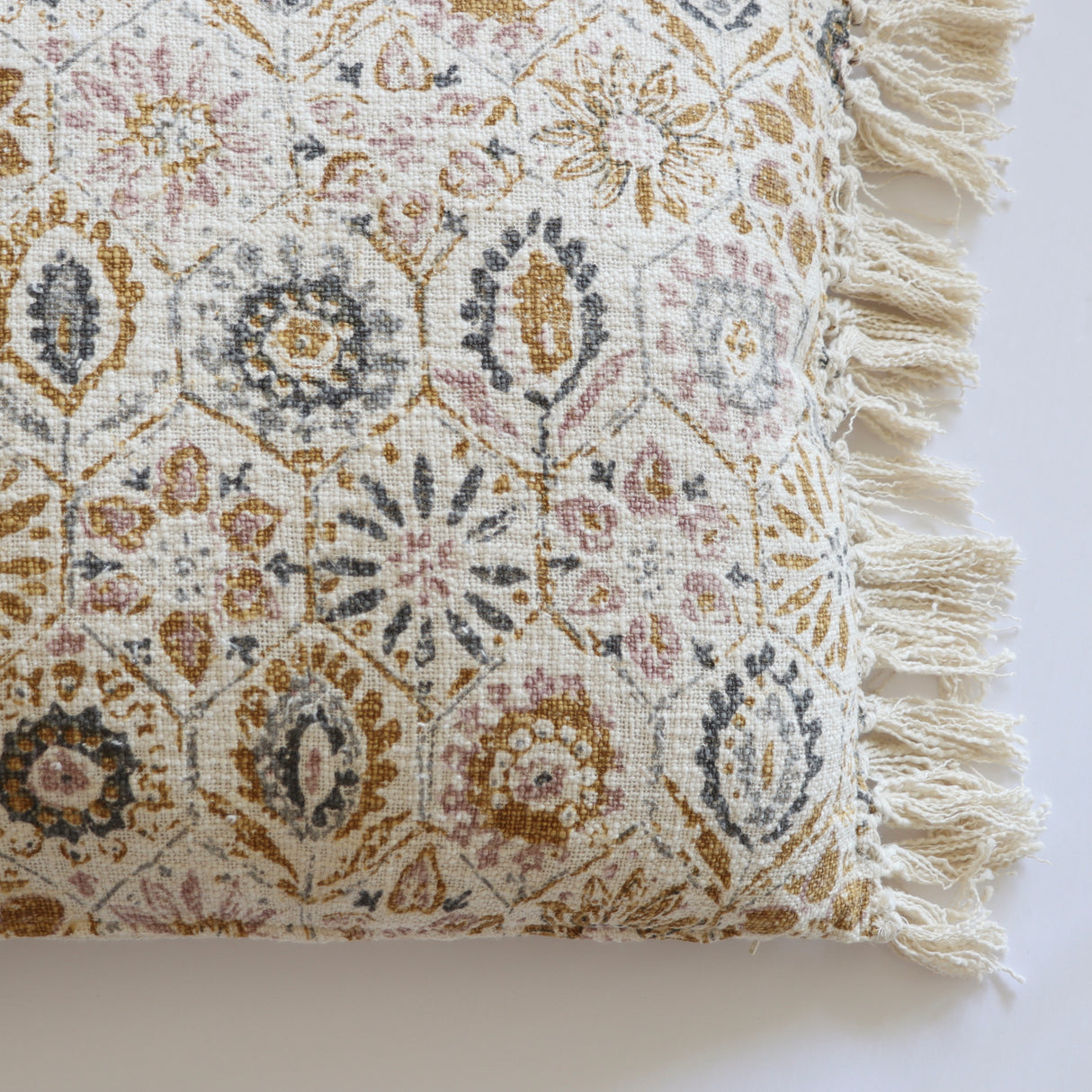 Prairie Botanics Fringe Cotton Slub Pillow - Holistic Habitat 