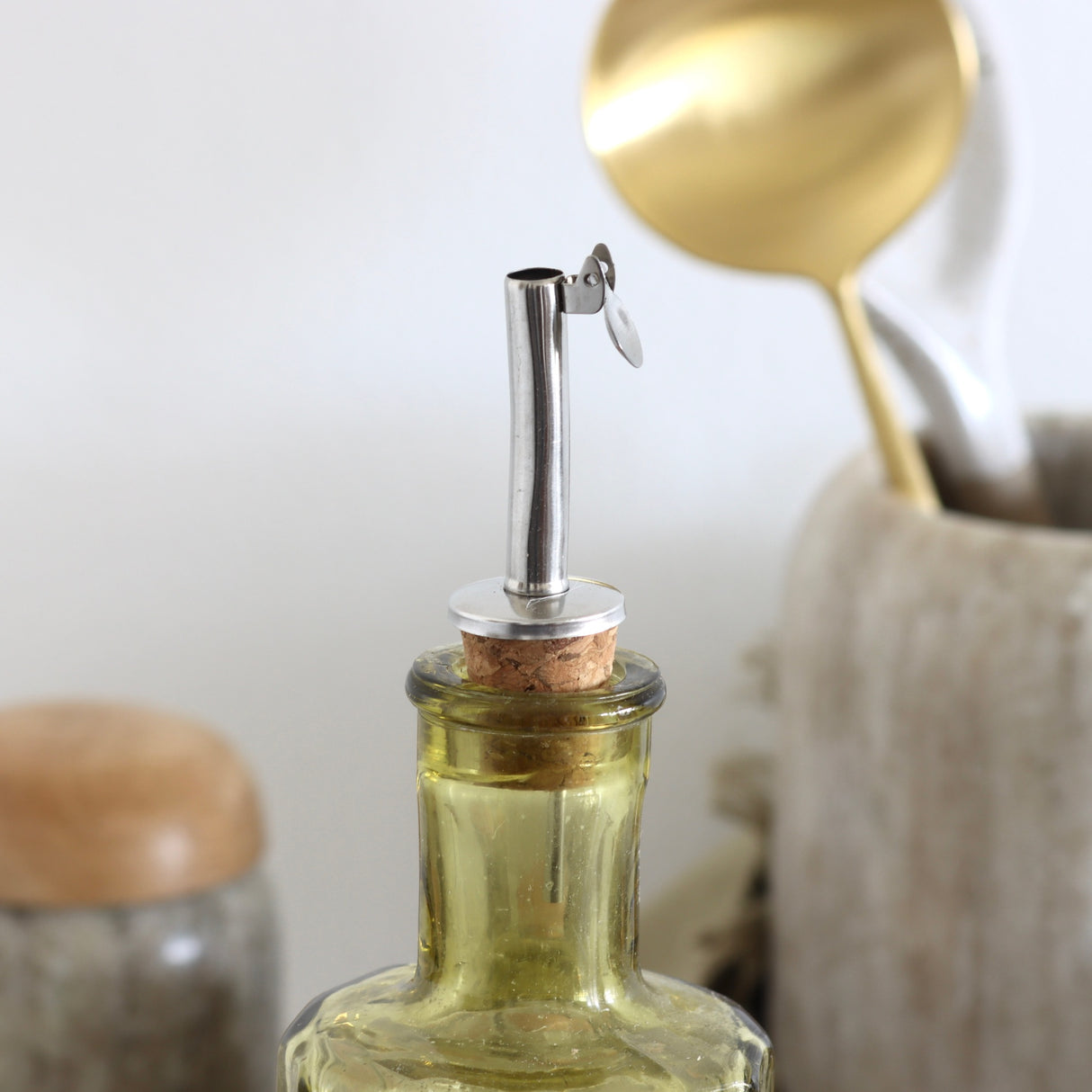 Sage Recycled Glass Oil Bottle - Holistic Habitat 