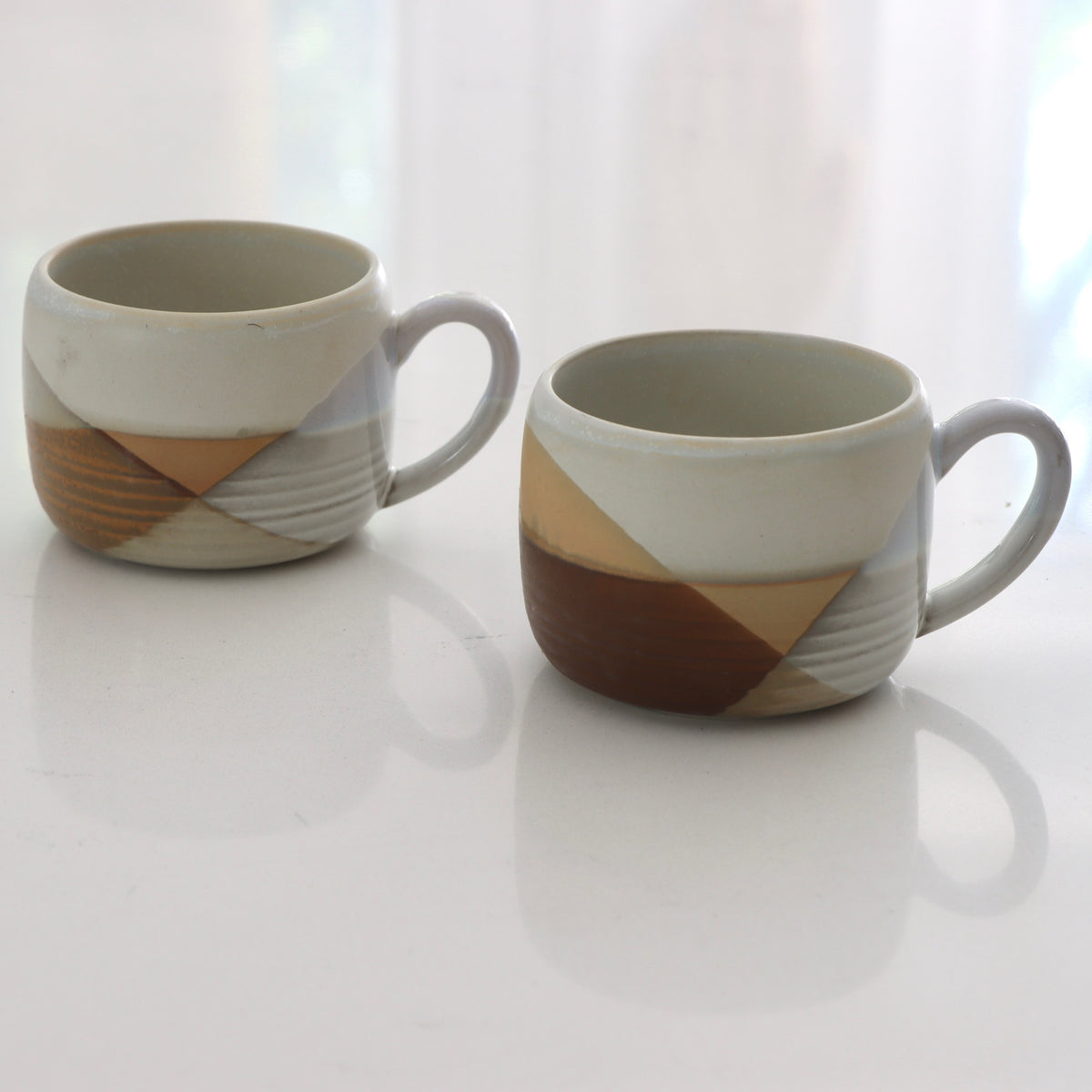 Triangles 16oz Stoneware Mugs Set of 2