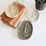 Ceramic Abstract Face Trays - Set of 3 - Holistic Habitat 