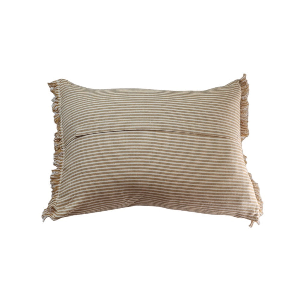 Abby Stripe Mustard Pillow Cover - Holistic Habitat 