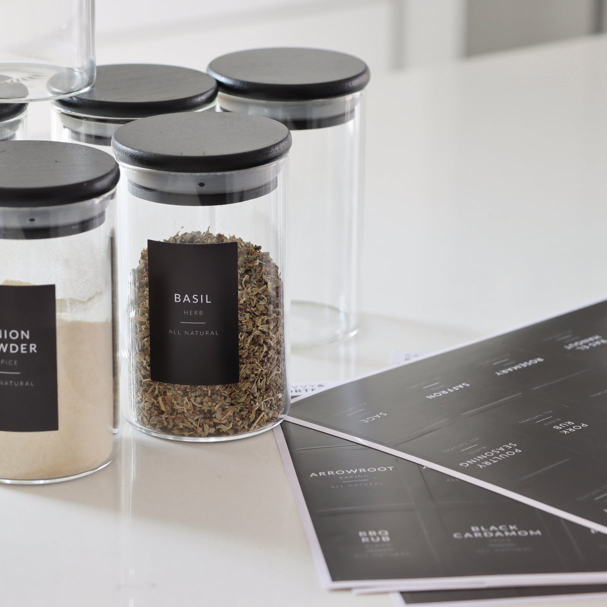 Black Minimalist Spice - 162 Labels - Holistic Habitat 