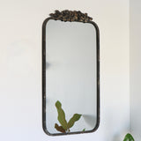 Rose Garland Antiqued Gold Mirror - Holistic Habitat 