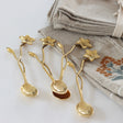 Forget-Me-Not Brass Tea Spoons - Set of 4 - Holistic Habitat 