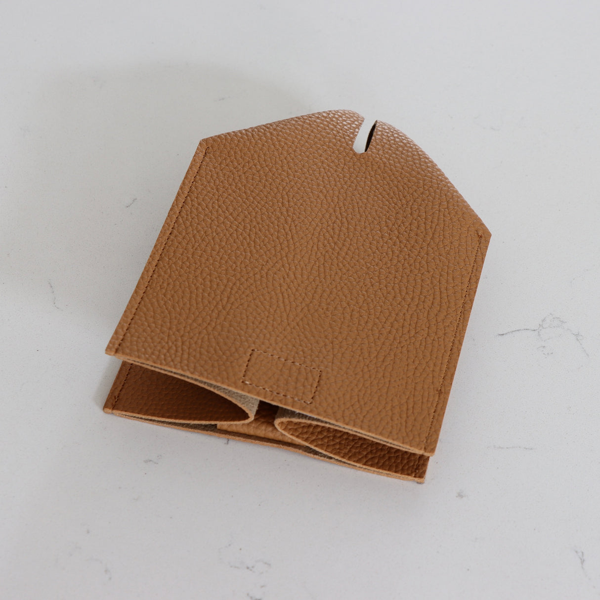 Camel Vegan Leather Tissue Box Cover - Holistic Habitat 