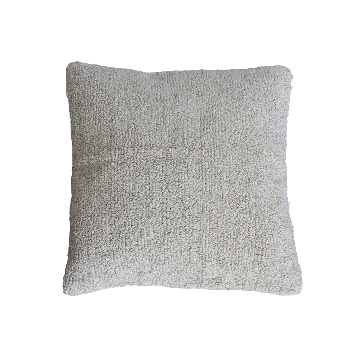 Oat Bouclé Pillow with Chambray Back - 18 Inch - Holistic Habitat 