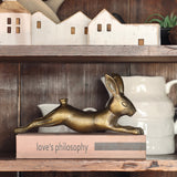 Aesop Antique Brass Finish Cast Aluminum Rabbit - Holistic Habitat 