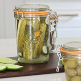 Tapered French Glass Airtight Preserving Jar -1L - Holistic Habitat 