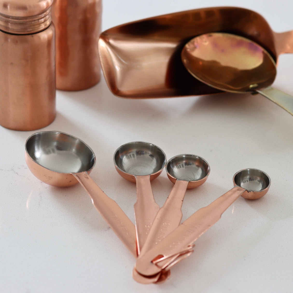 Copper Finished Stainless Steel Measuring Spoons - Set of 4 - Holistic Habitat 