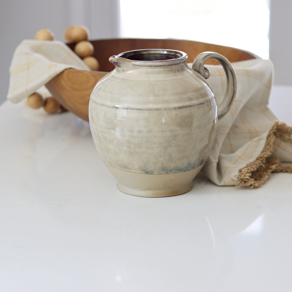 Ripple Sands Stoneware Pitcher - Holistic Habitat 