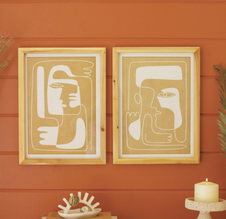 Face The Day Abstract Framed Prints Under Glass - Set of 2 - Holistic Habitat 