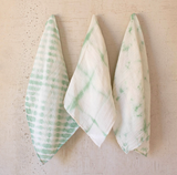 Seafoam Hand-Dyed Tea Towels - Set of 3 - Holistic Habitat 