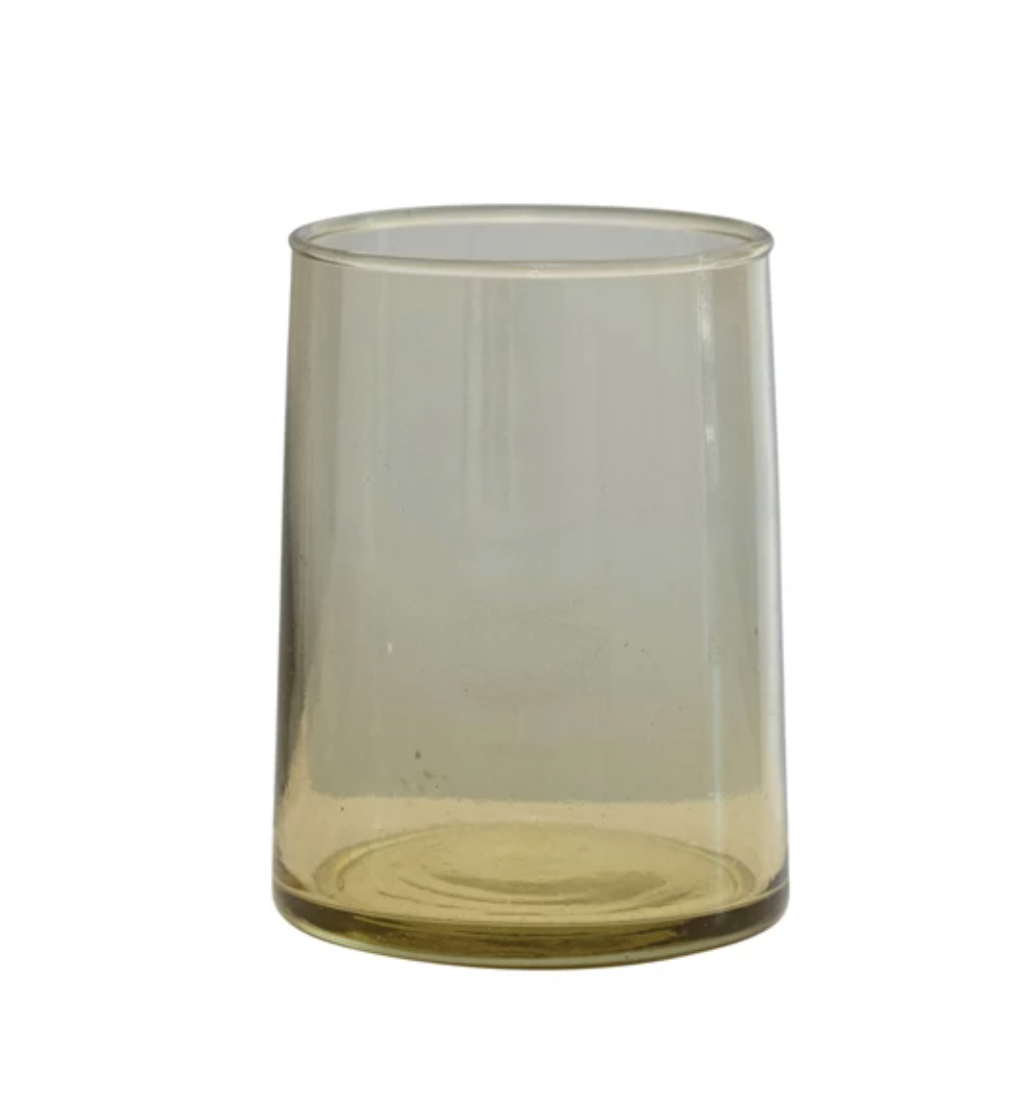 Smokey Celadon Hand Blown Drinking Glass - 10 Oz - Holistic Habitat 