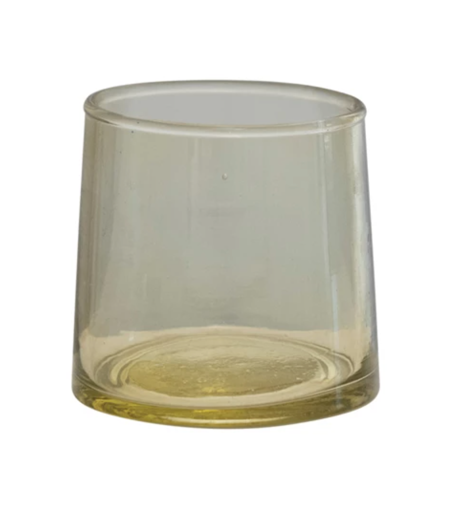 Smokey Celadon Hand Blown Drinking Glass - 6 Oz - Holistic Habitat 