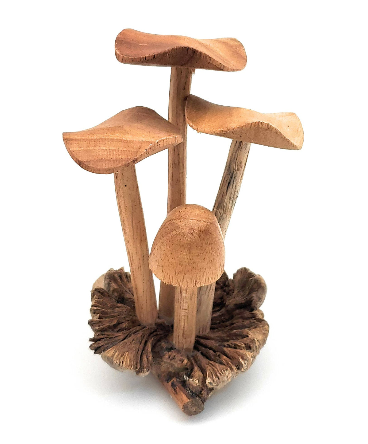 Hand Carved Small Wooden Mushroom - Holistic Habitat 