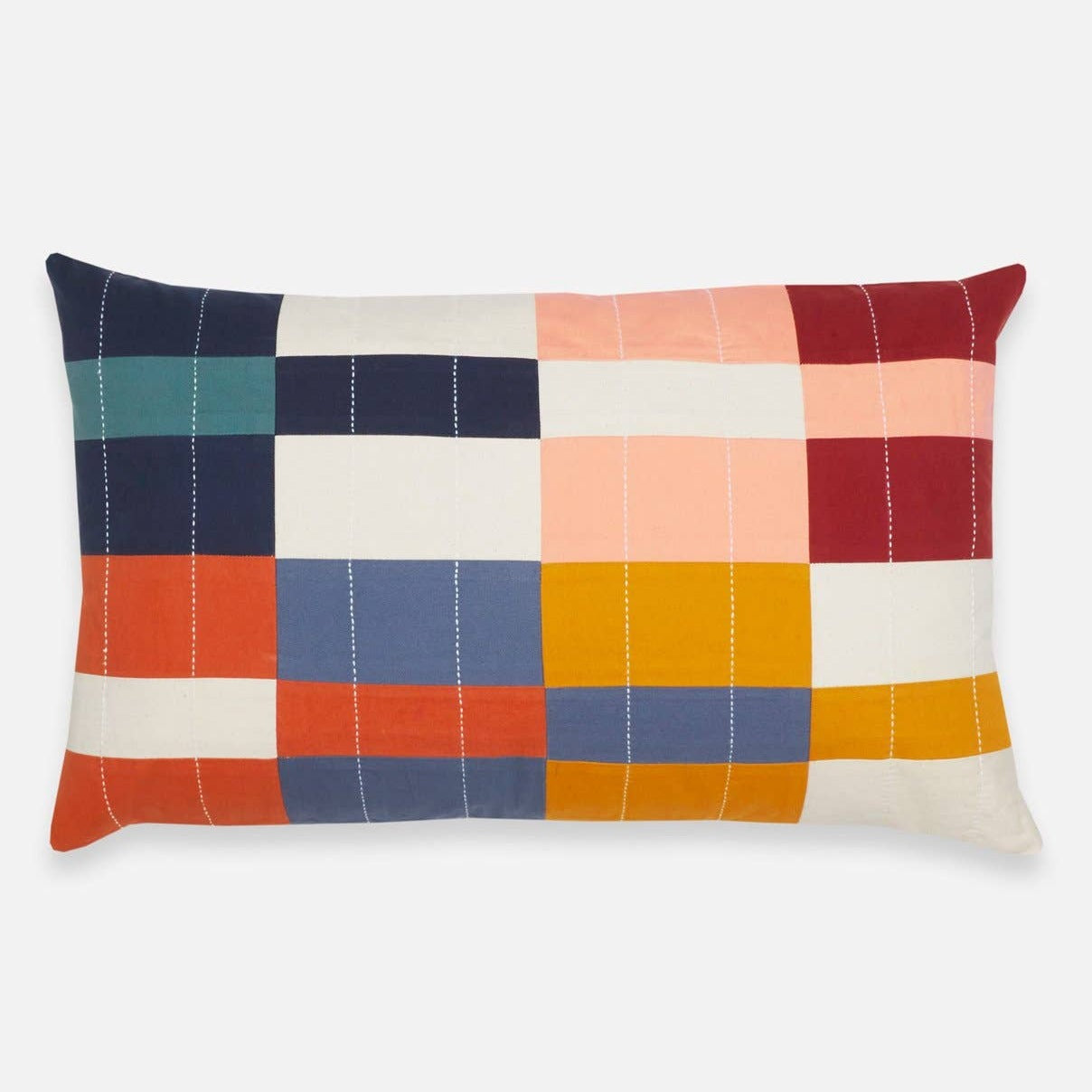 Multi Check Lumbar Pillow Cover - Holistic Habitat 