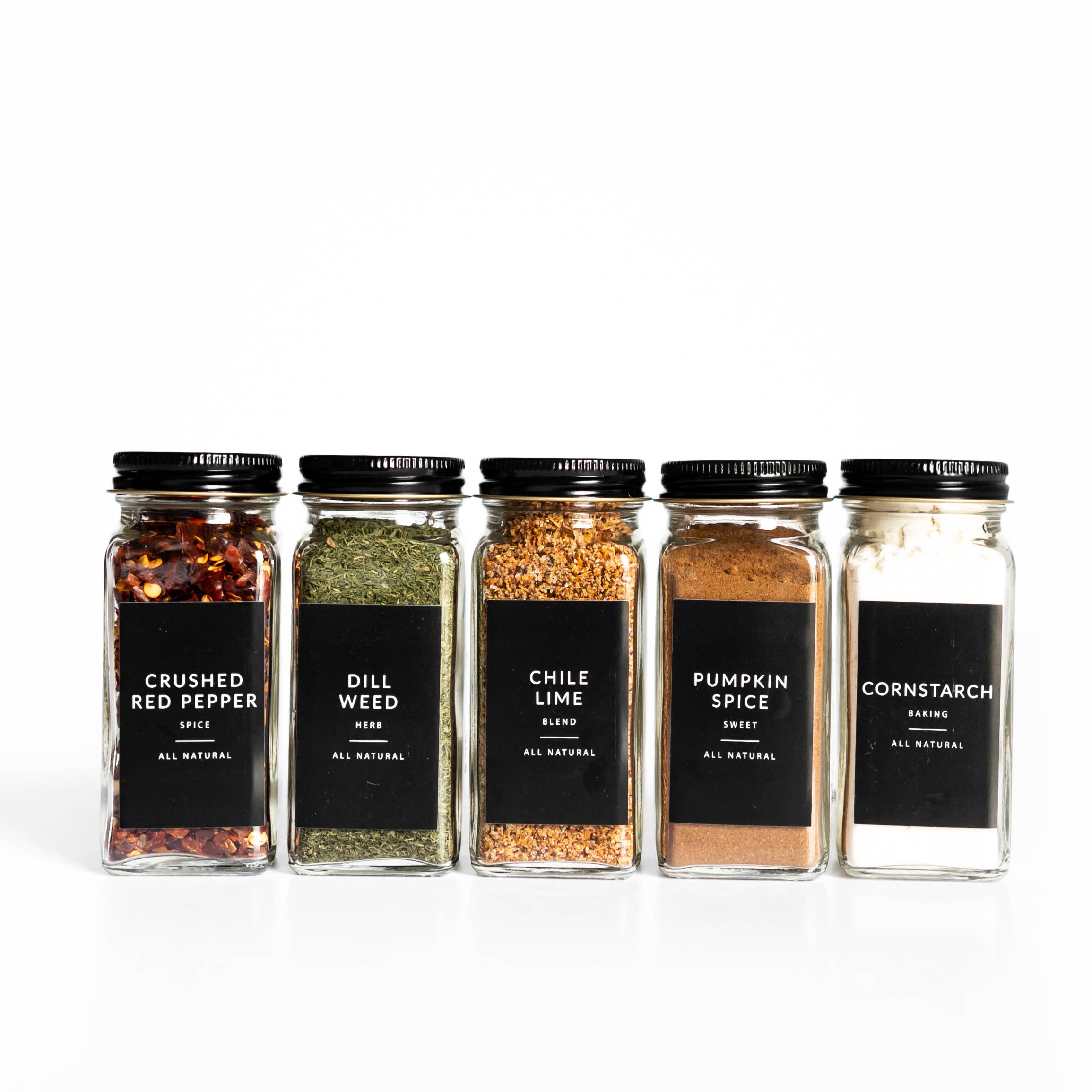 Black Minimalist Spice 162 Labels Holistic Habitat