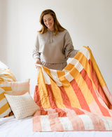 Offset Stripe Quilt Throw - Rust - Holistic Habitat 