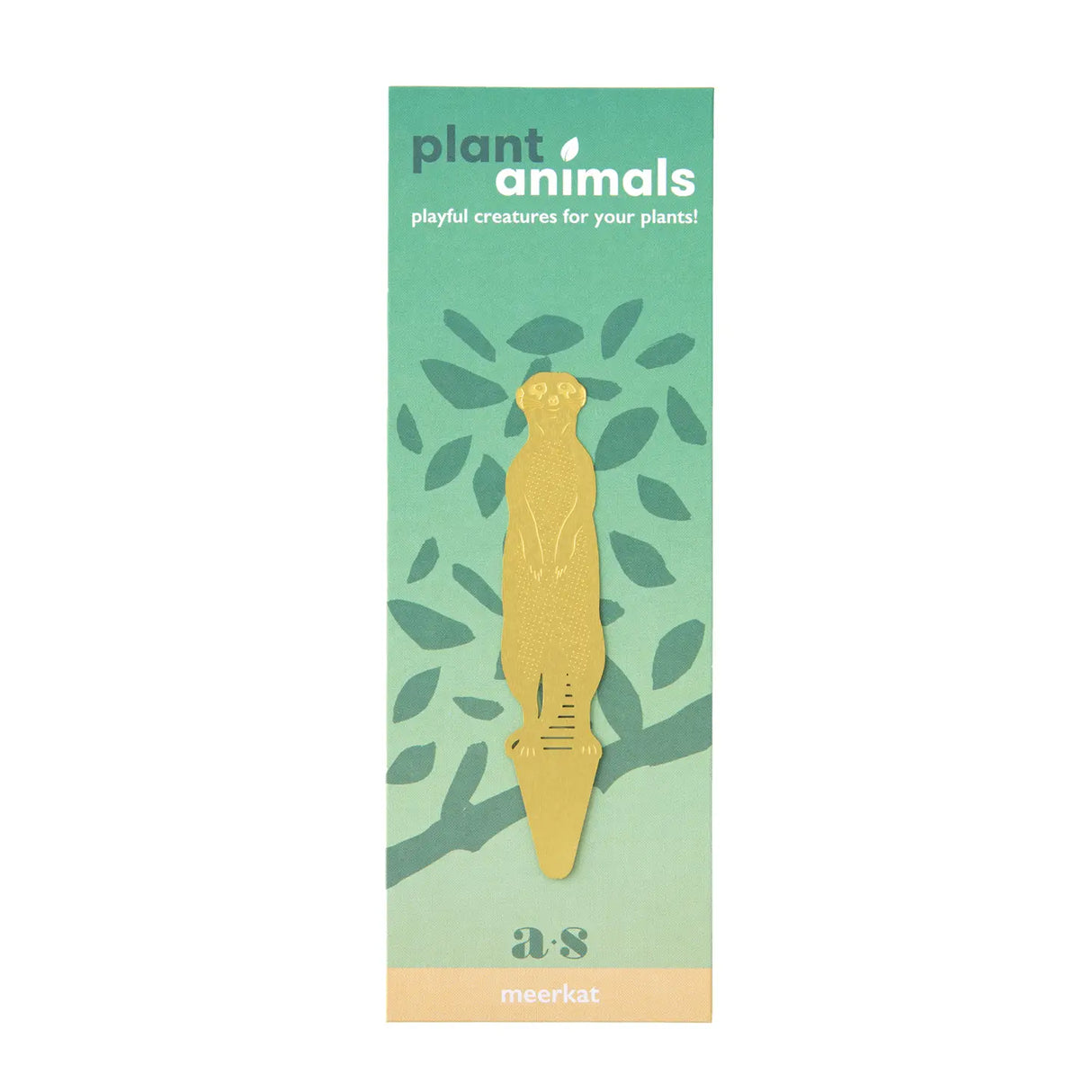 Meerkat Etched Brass Houseplant Decoration - Holistic Habitat 