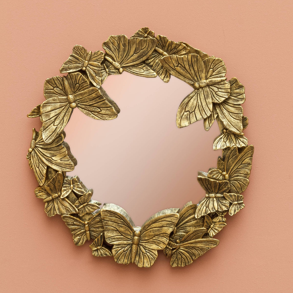 Mirror With Antique Gold Butterflies - Holistic Habitat 